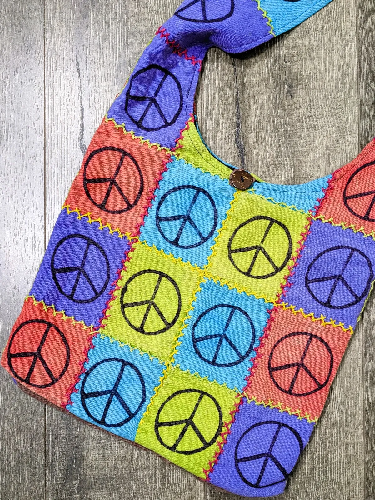 Patchwork Peace Shoulder Bag