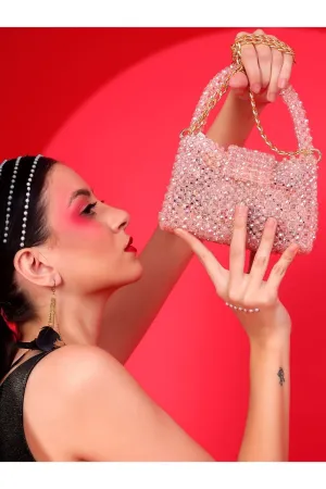 Pink Crystals Shoulder Bag For Woman An Ideal Ladies Purse