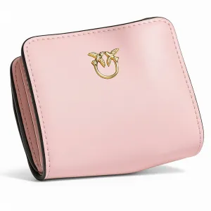 Pinko Love Birds Mini Wallet – Light Pink with Gold Emblem