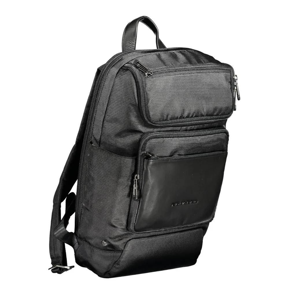 Piquadro Black Recycled Polyethylene Men Backpack