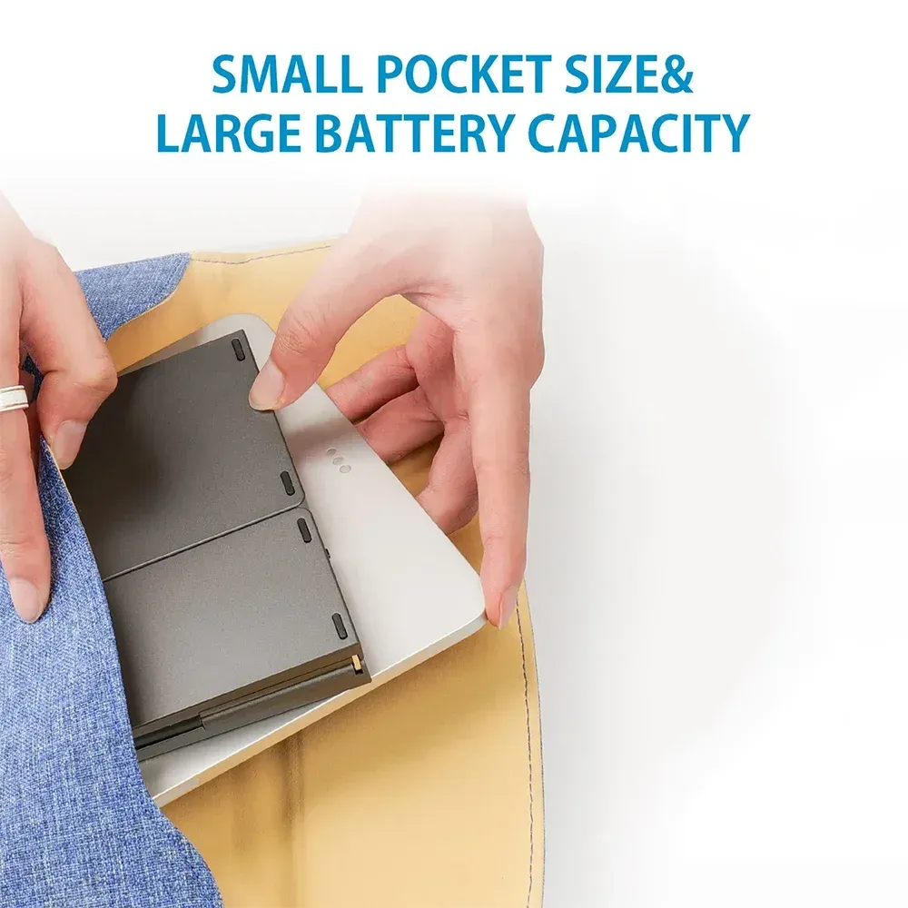 Portable Mini Three Folding Bluetooth Keyboard Wireless Foldable Keypad