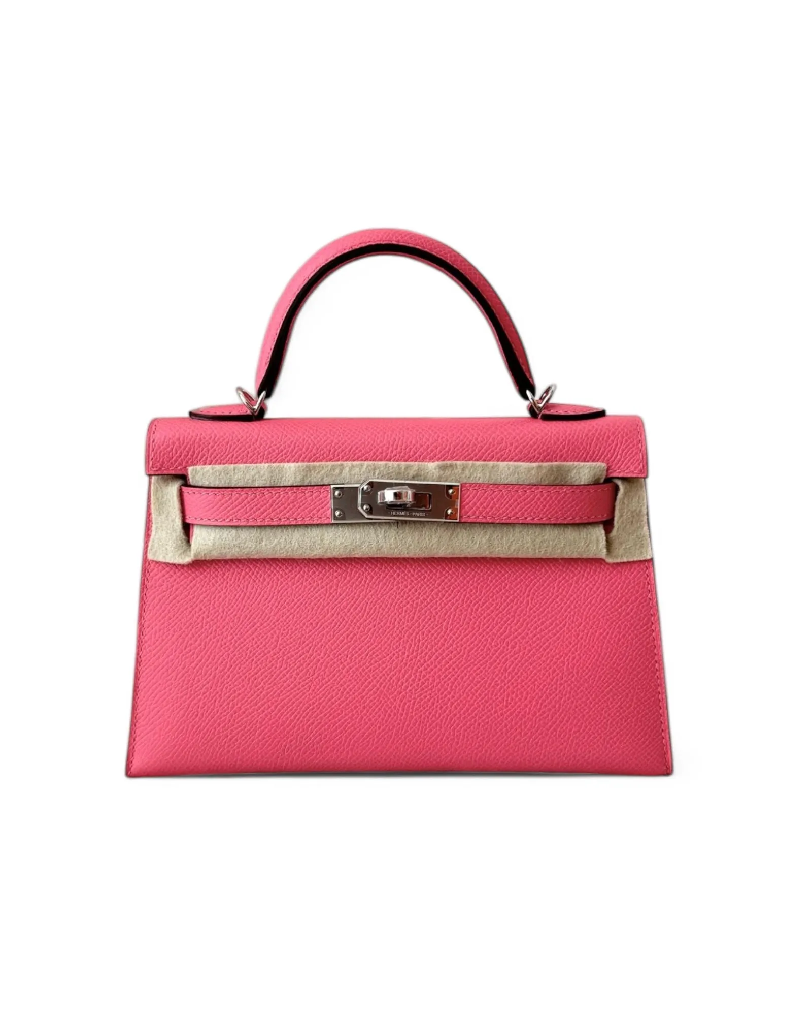 Pre-owned Hermès Mini Kelly 20cm Epsom Rose Azalée with Palladium Hardware