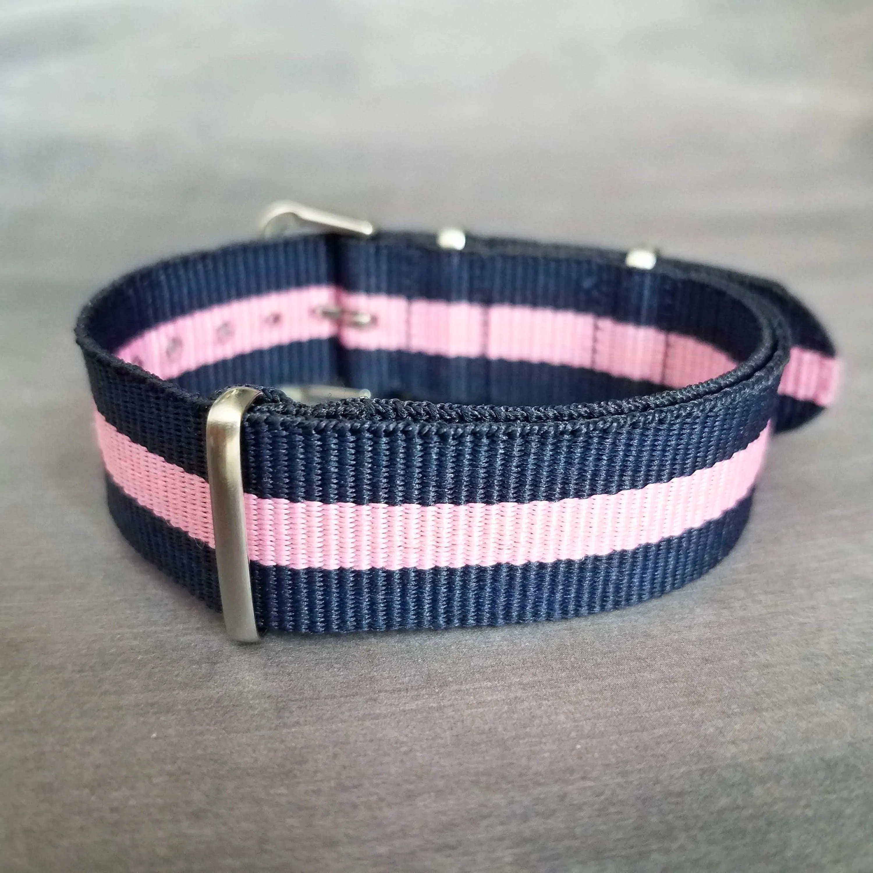 Preppy Stripe Bracelet, navy blue pink stripe bracelet, seatbelt bracelet, seat belt strap, personalized bracelet, initial star, trendy prep