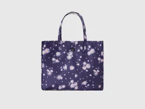 Printed Zipper Tote Bag