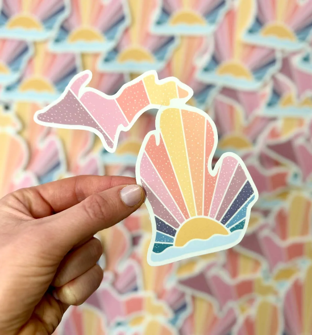 Rainbow Sunset Michigan Sticker