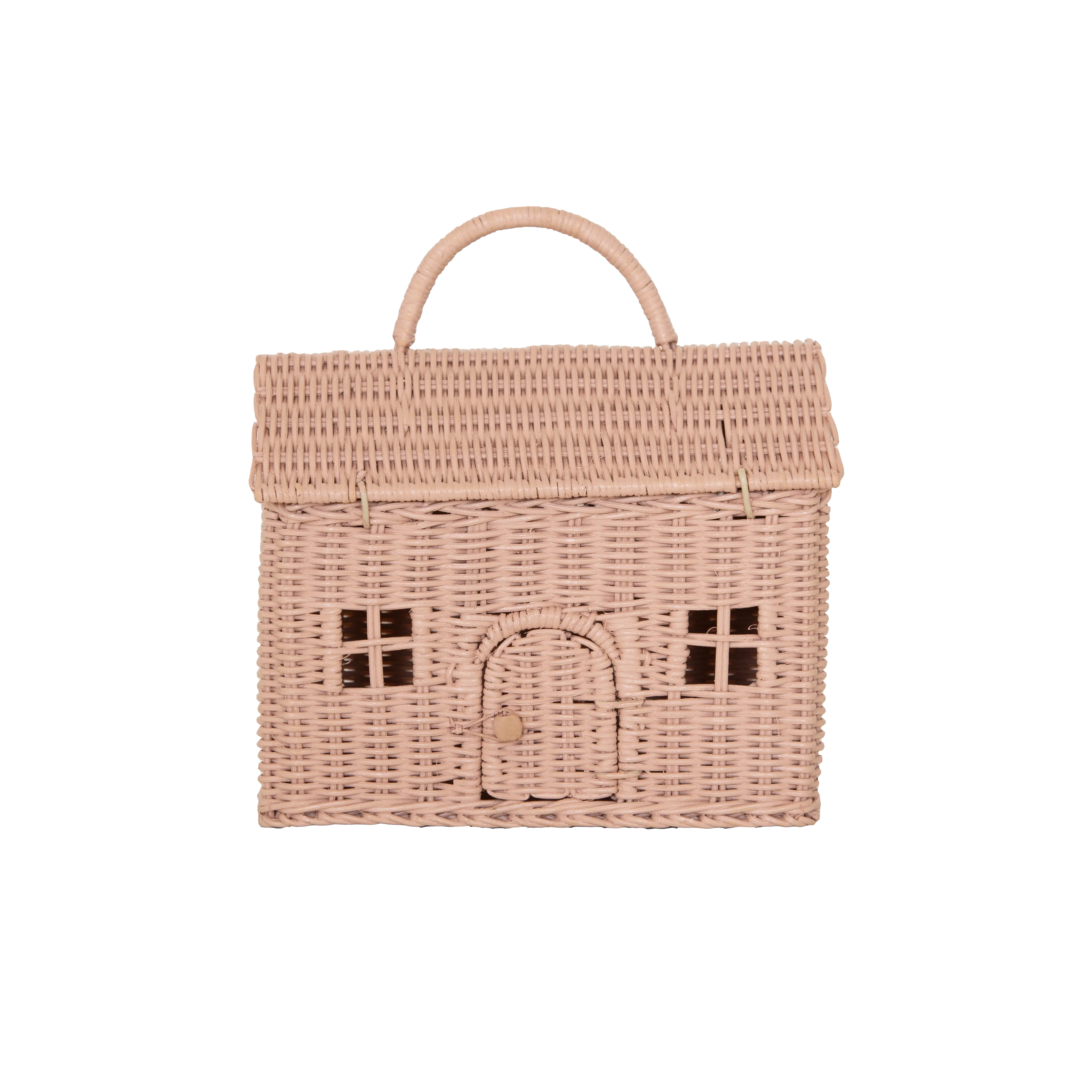 Rattan Casa Clutch - Rose