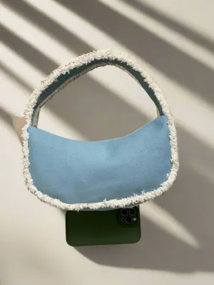 Raw Hem Denim Shoulder Bag