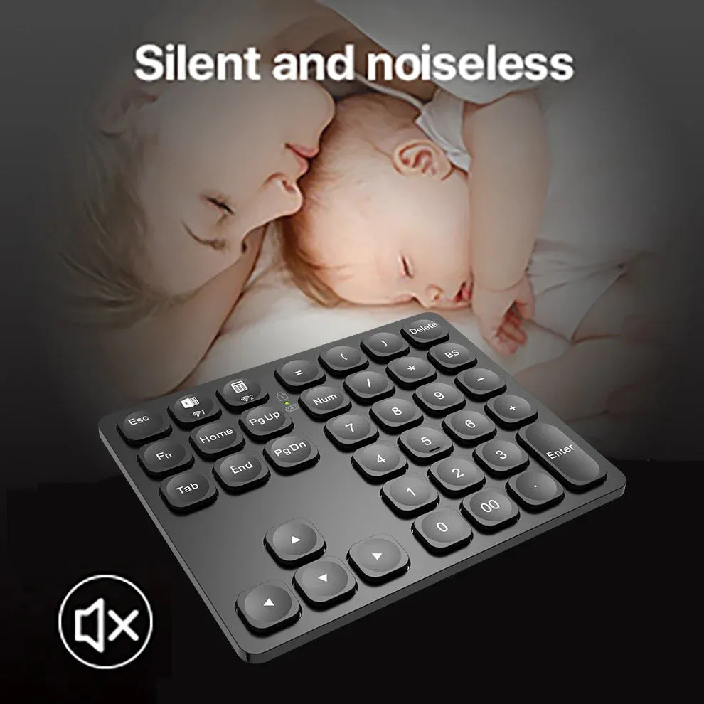 Rechargeable Dual Bluetooth Numeric Keyboard for iPad, Laptop