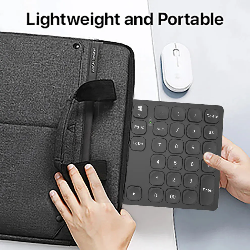 Rechargeable Dual Bluetooth Numeric Keyboard for iPad, Laptop