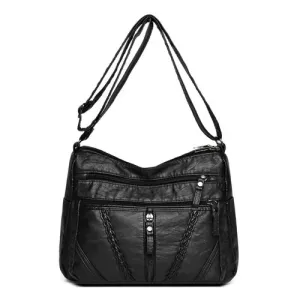 'Remi' Leather Vintage Style Shoulder Bag