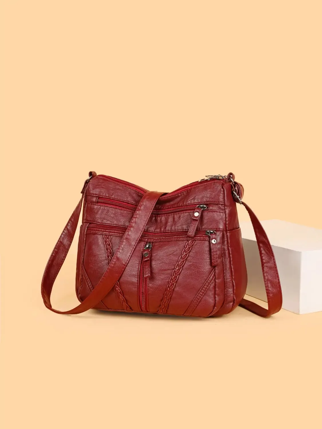 'Remi' Leather Vintage Style Shoulder Bag