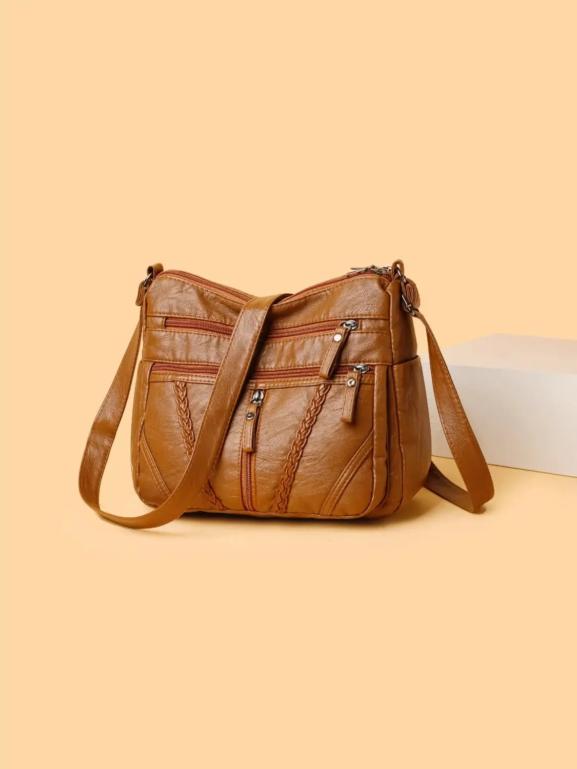 'Remi' Leather Vintage Style Shoulder Bag