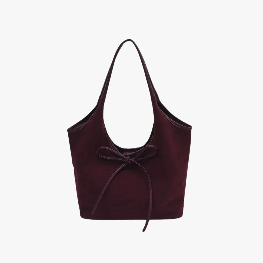 Ribbon Suede Tote
