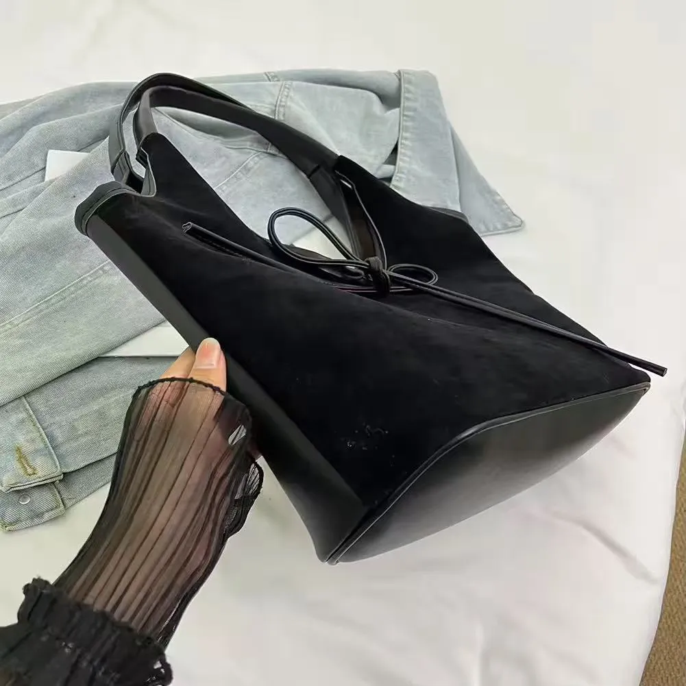 Ribbon Suede Tote