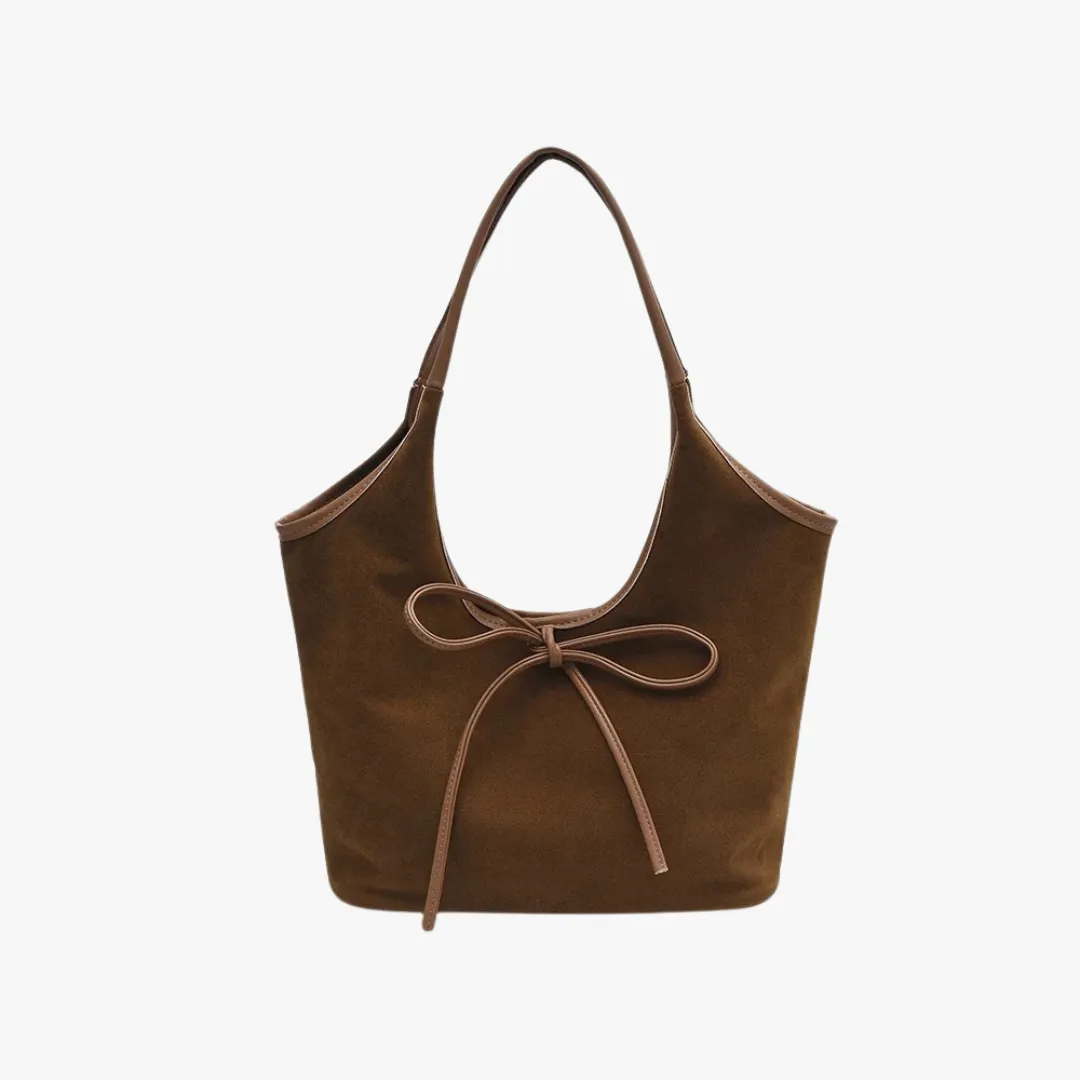 Ribbon Suede Tote