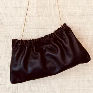 Ruched Shoulder Bag - Chocolate