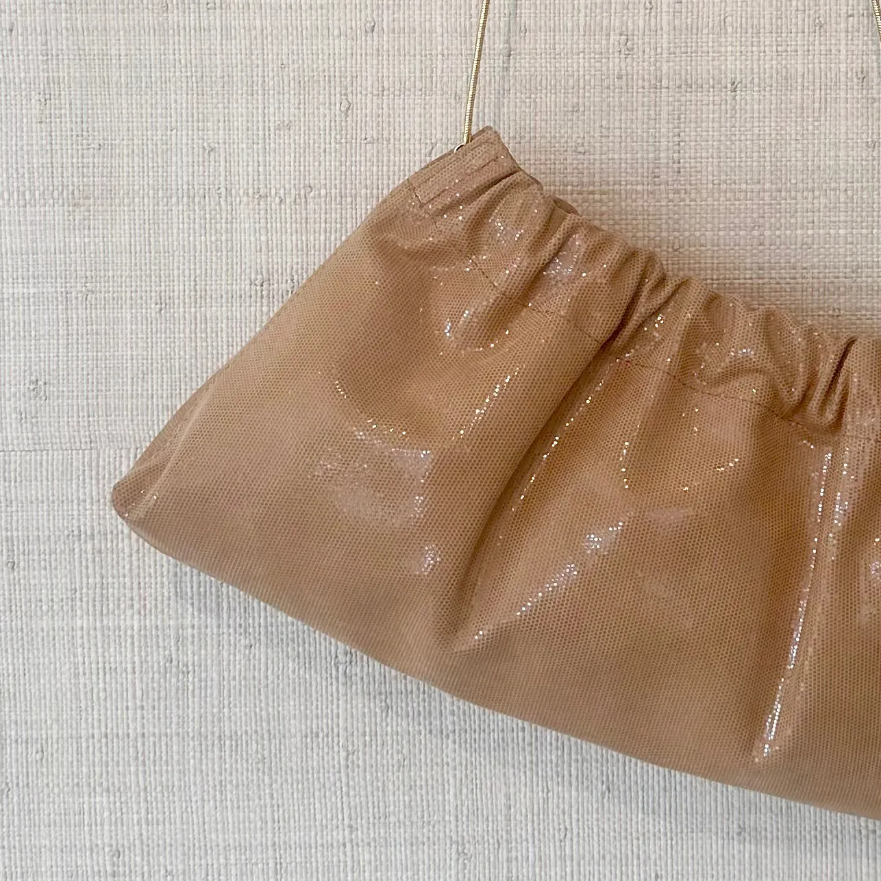 Ruched Shoulder Bag - Metallic Butterscotch