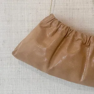 Ruched Shoulder Bag - Metallic Butterscotch