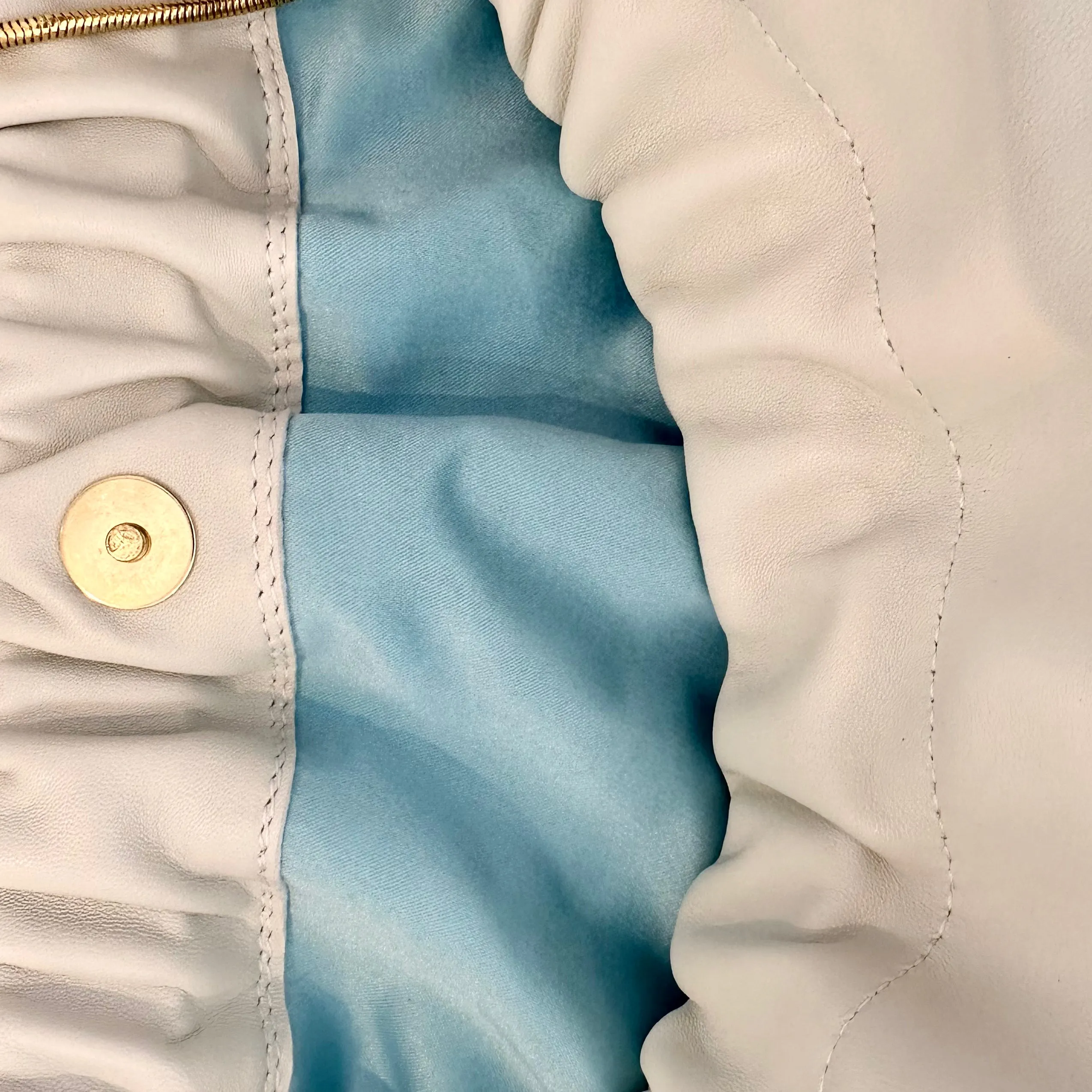 Ruched Shoulder Bag - Winter White Smooth