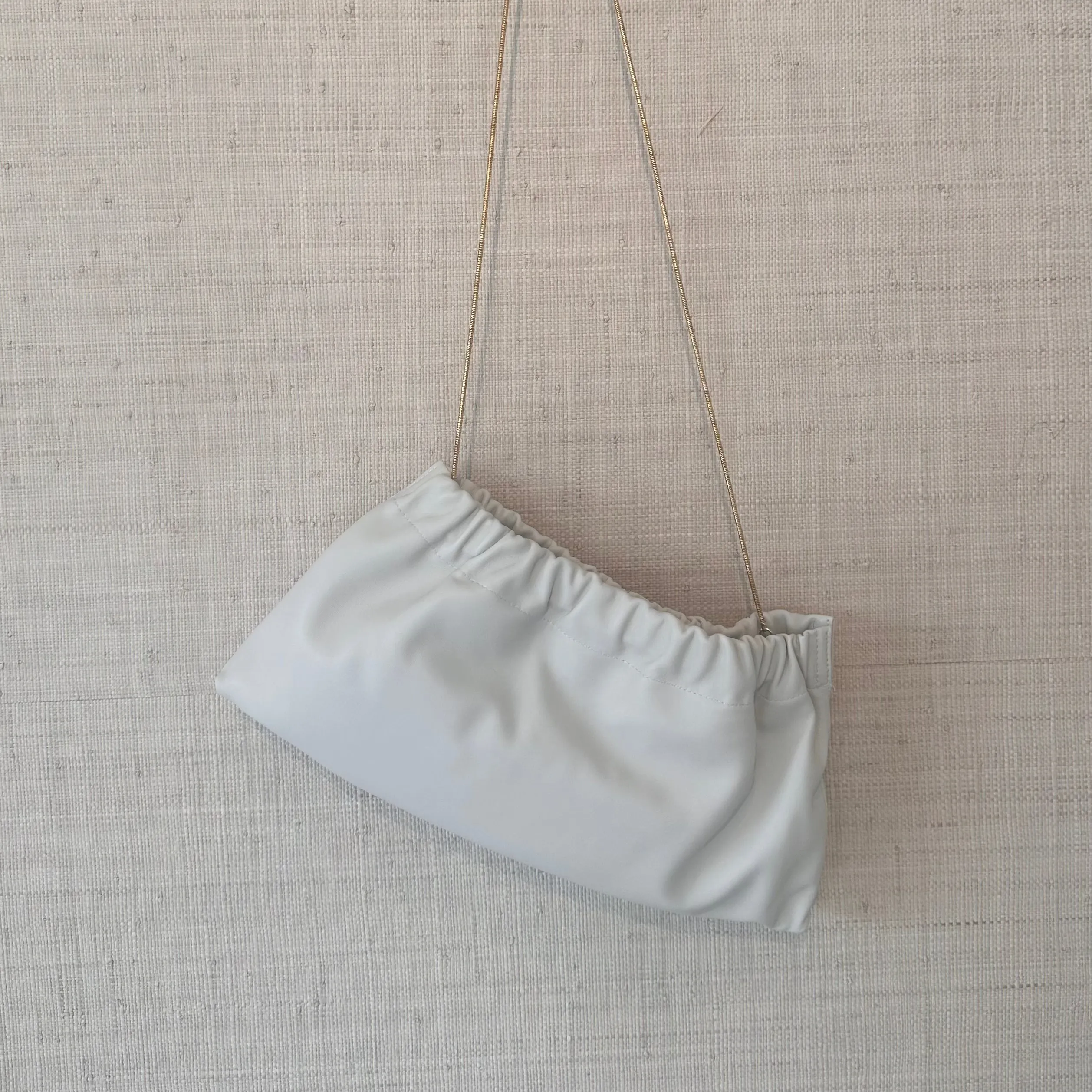 Ruched Shoulder Bag - Winter White Smooth