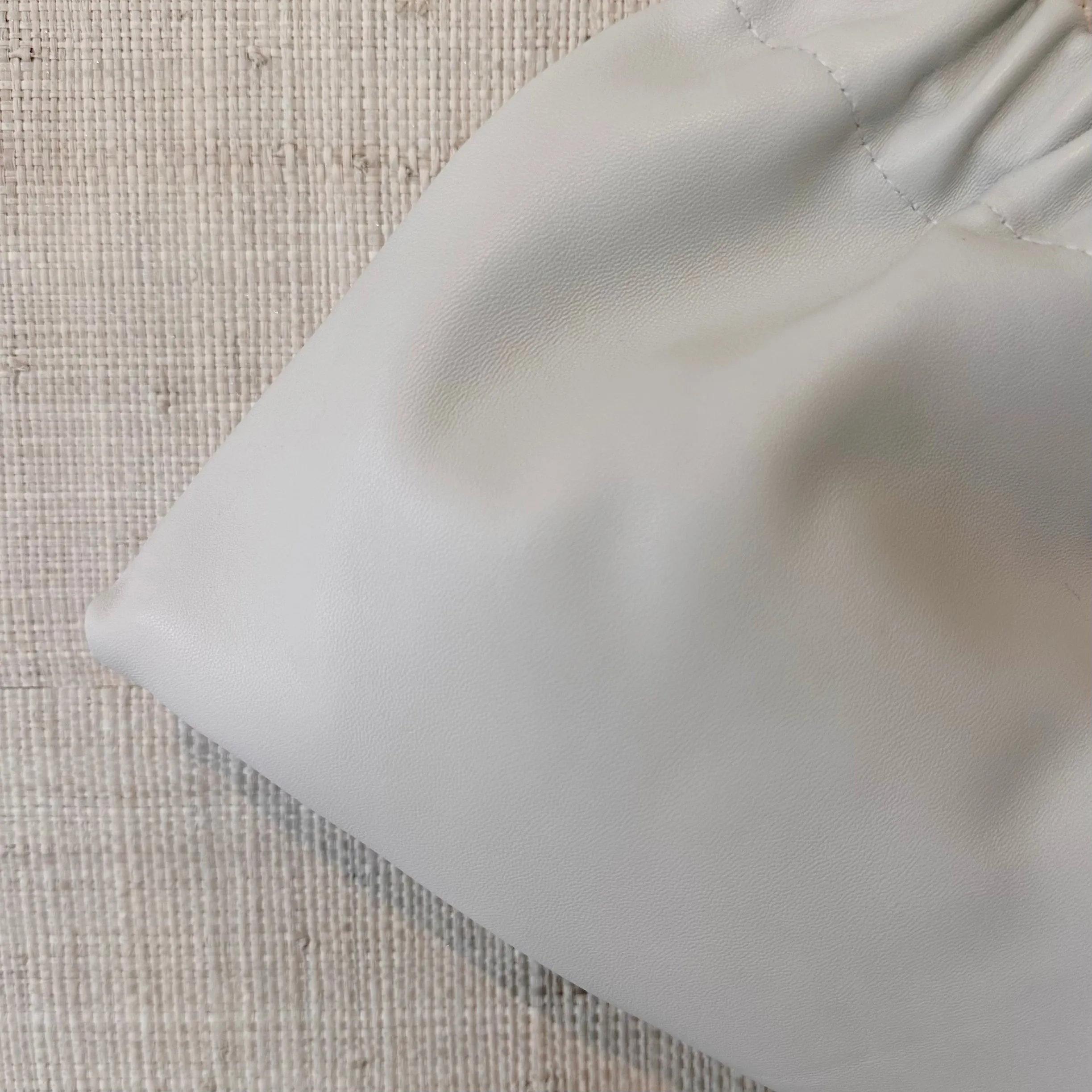 Ruched Shoulder Bag - Winter White Smooth