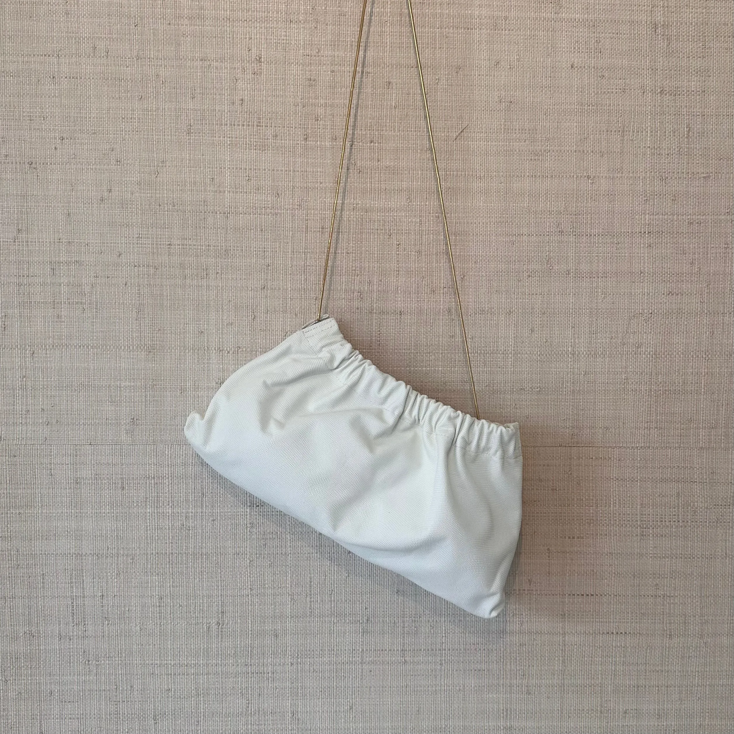 Ruched Shoulder Bag Winter White Textured