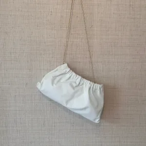 Ruched Shoulder Bag Winter White Textured