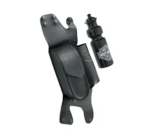 Saddlebag Guard Bag with Water Bottle Holder, Left Side - Black
