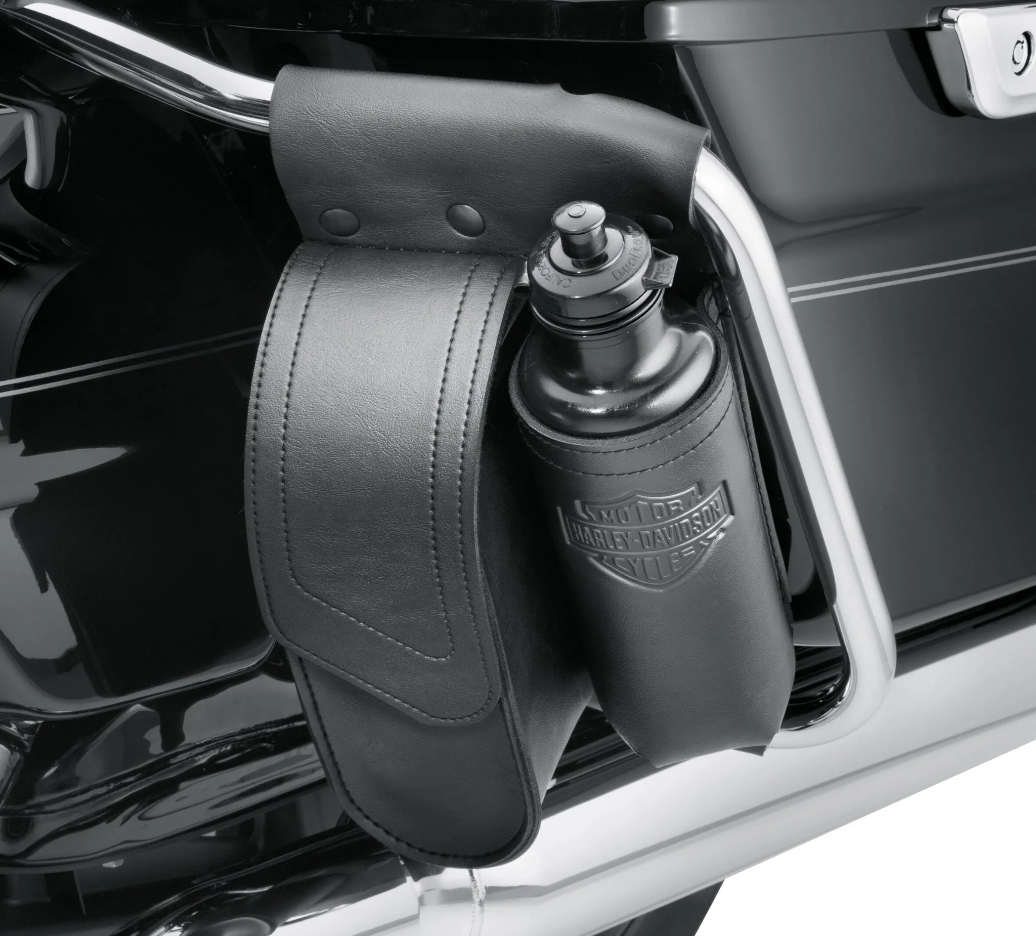 Saddlebag Guard Bag with Water Bottle Holder, Left Side - Black