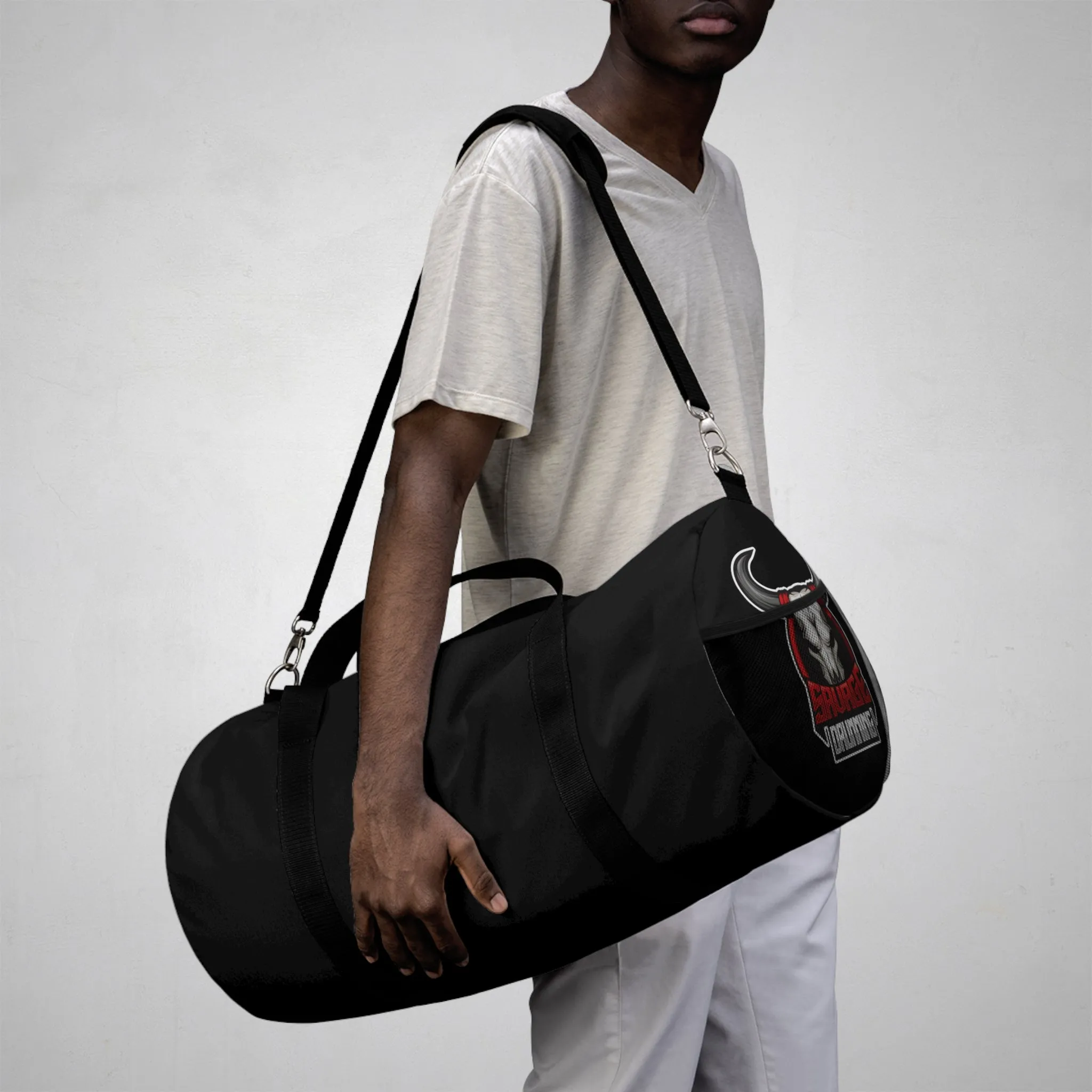 Savage Drumming Black Duffel Bag
