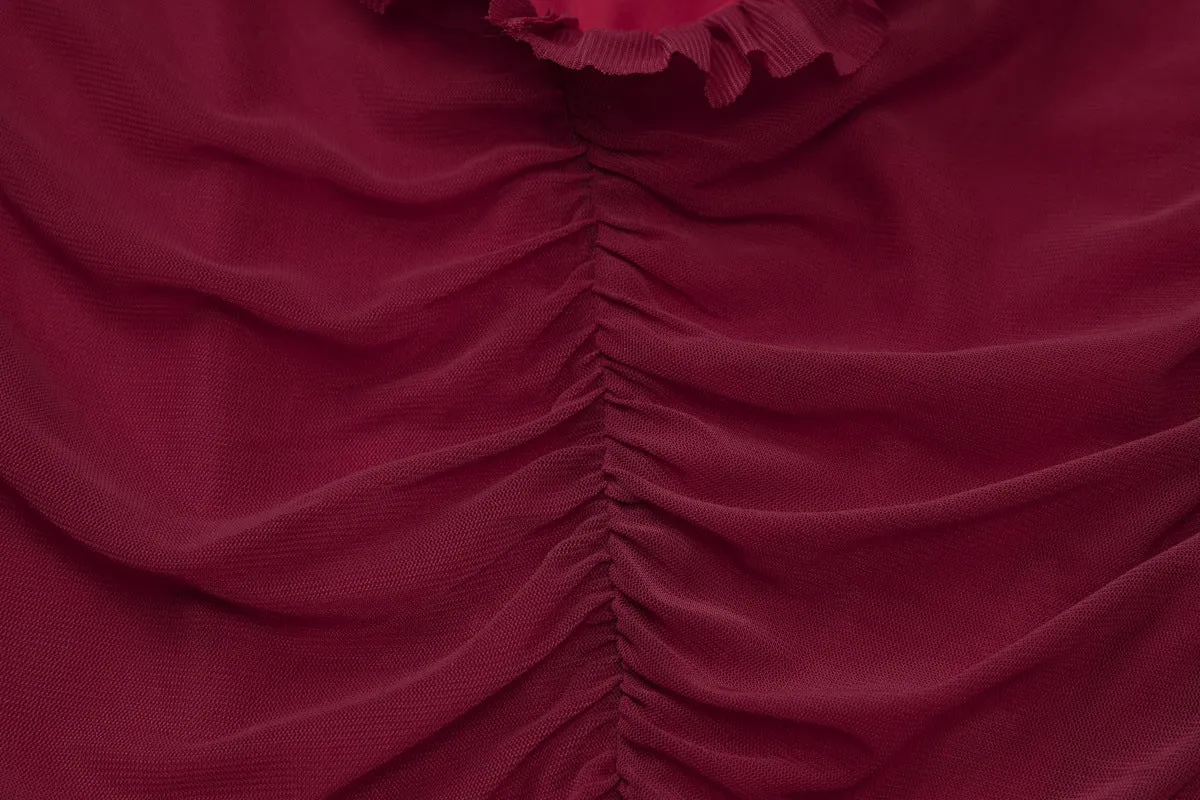 Sexy Mesh Stitching Lace Cutout Sling Dress