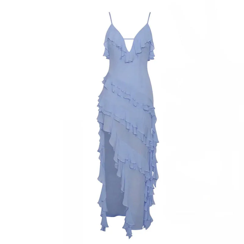 Sexy Sling Asymmetric Cutout Formal Dress