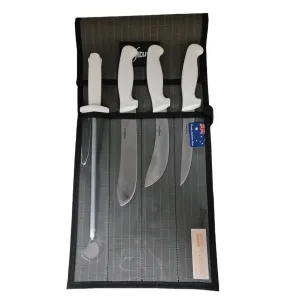 SICUT 4 PIECE BUTCHERS KNIFE PACKAGE WHITE HANDLES