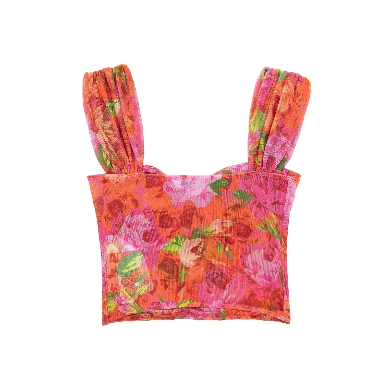 Silk Screen Corset T-shirt Top Women's Wear
