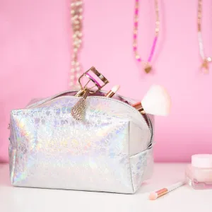 Silver Holographic Makeup Bag