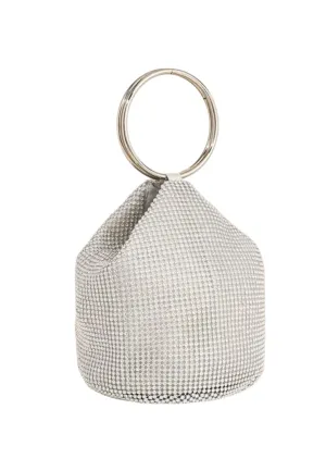 Silver Mini Top Ring Design Clutch Bag