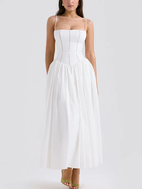 Slim-Fitting Suspender Belt Pure Lust Style Maxi Dress