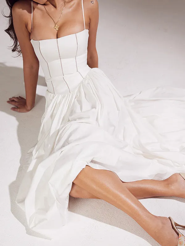 Slim-Fitting Suspender Belt Pure Lust Style Maxi Dress