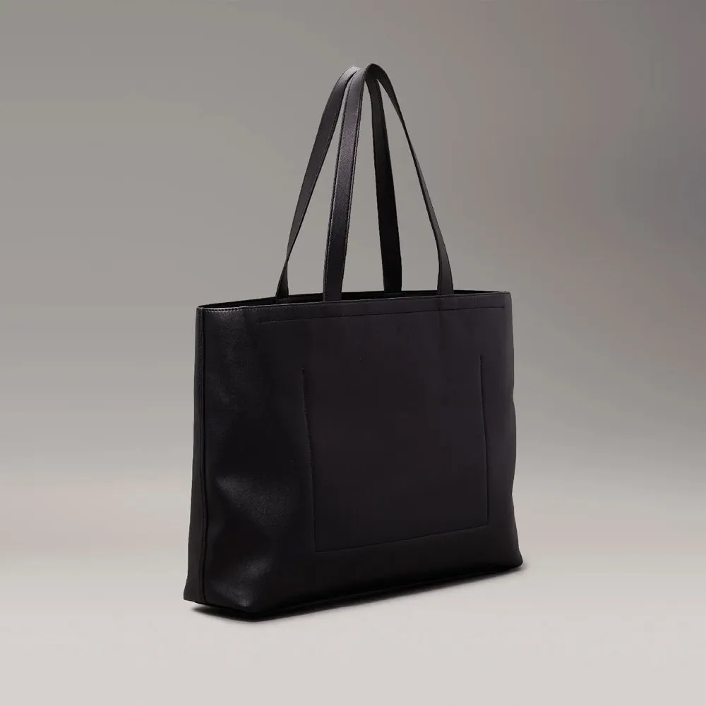 Slim Sculpted Tote Bag- Black