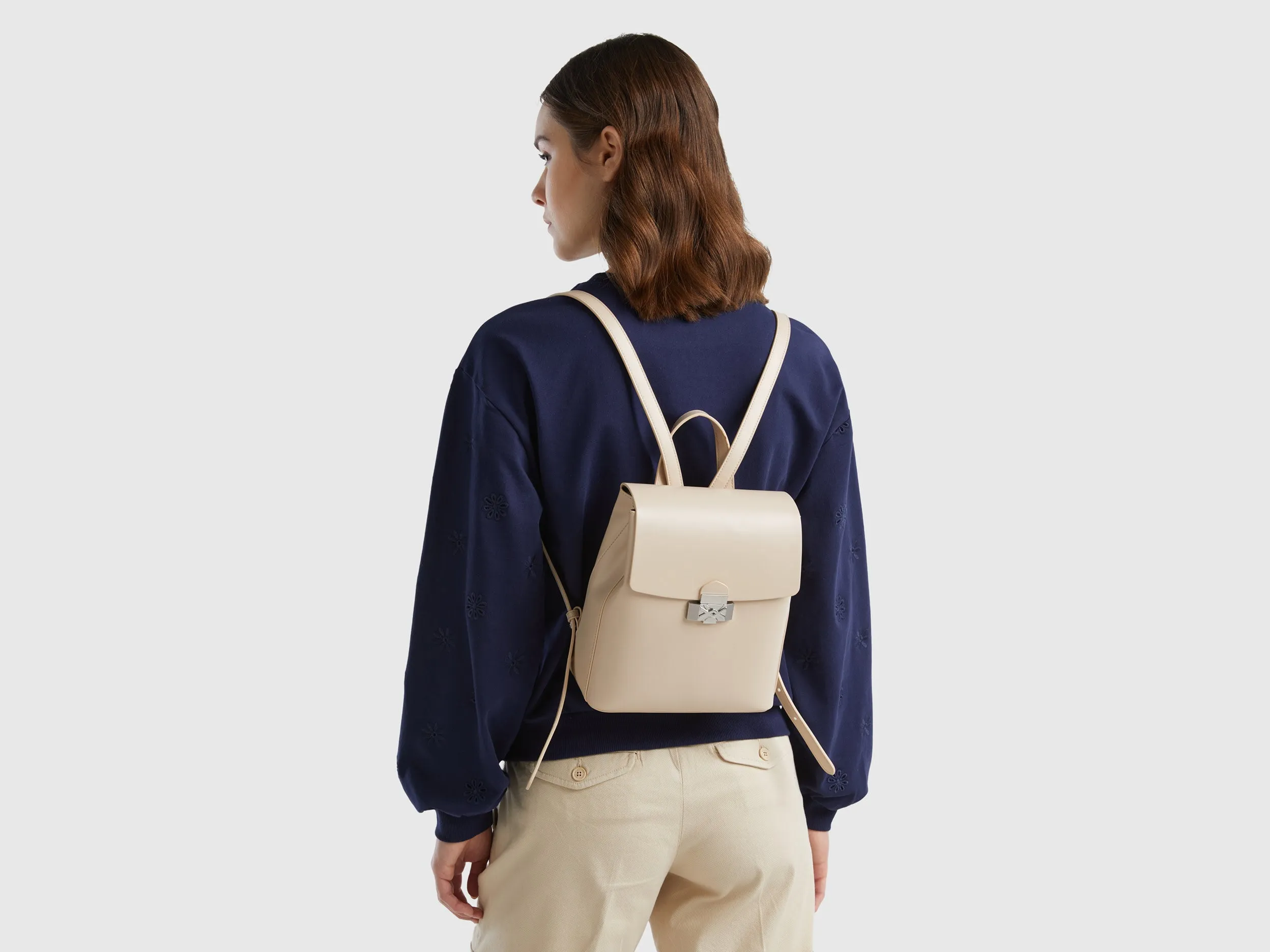 Solid Push Button Backpack