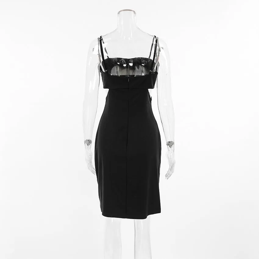 Summer Black Sexy Sling Short Party Dress