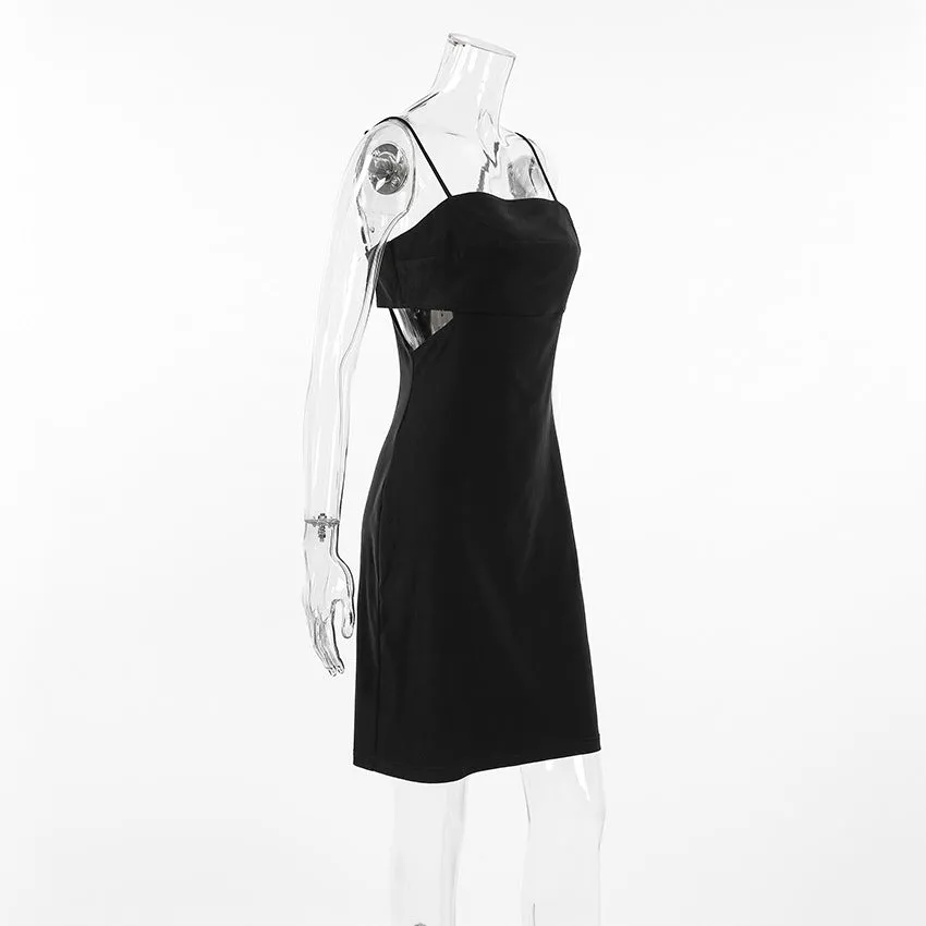 Summer Black Sexy Sling Short Party Dress