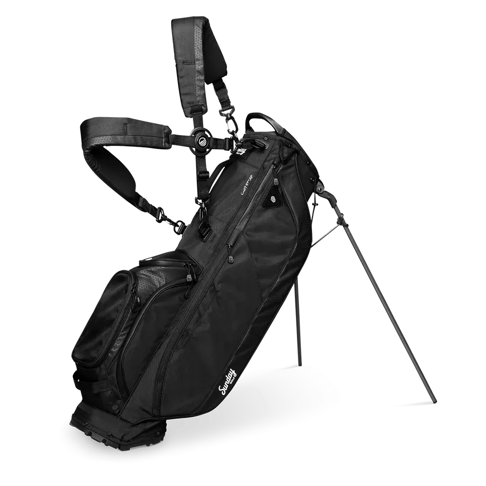 Sunday Golf Ryder 23 Golf Stand Bag Matte Black (Bag Height 35")