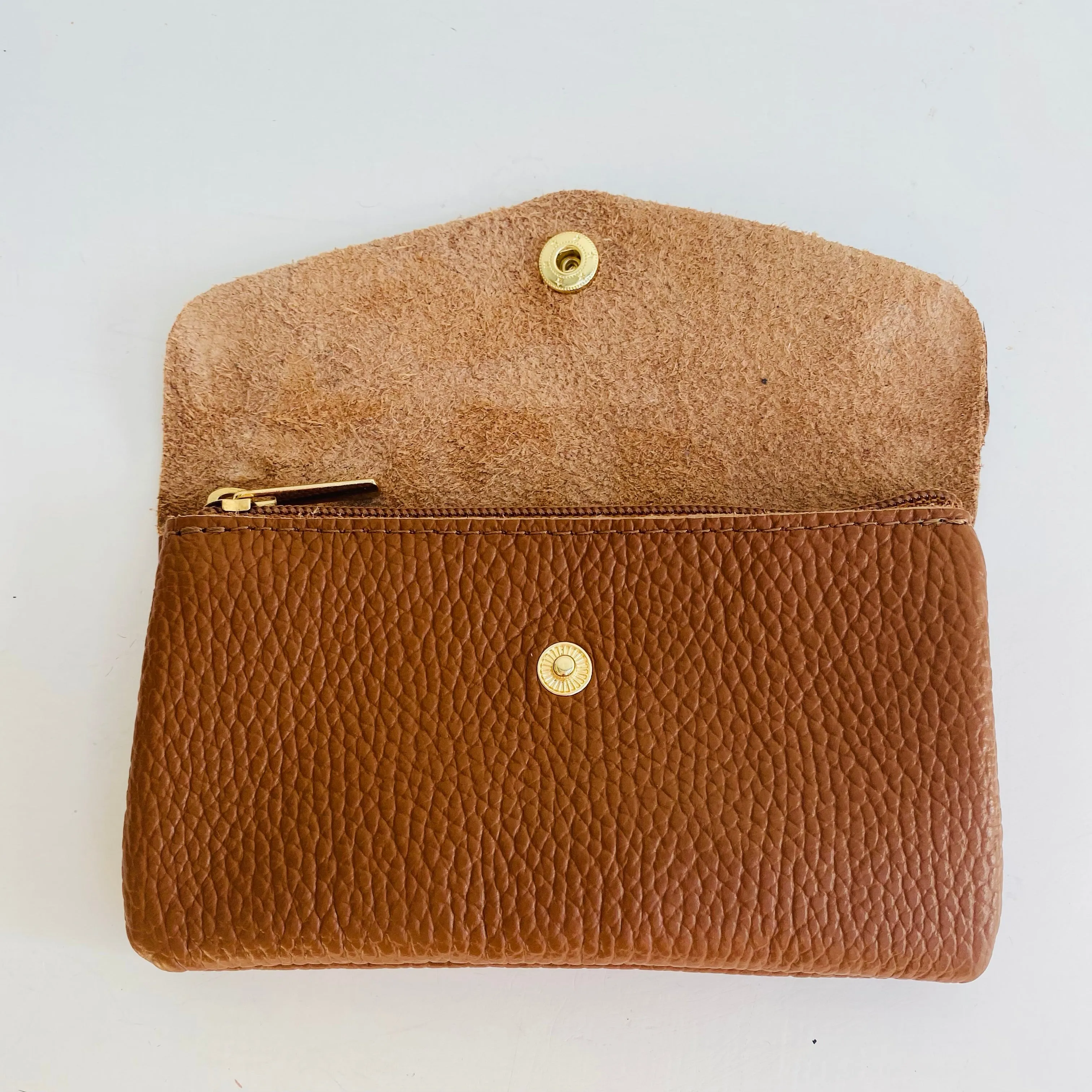 Tan Soft Leather Wide Purse