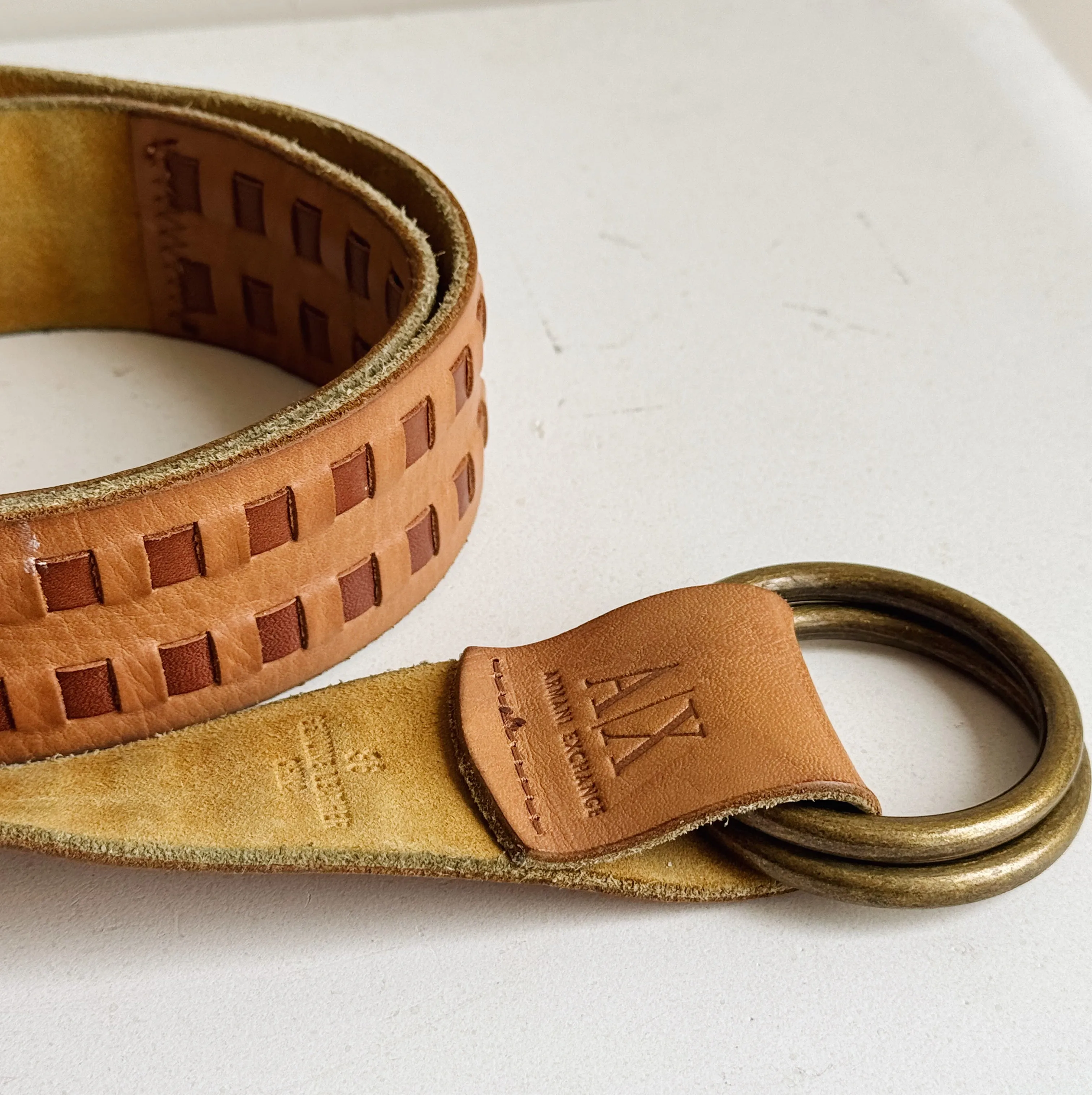 Tan Two-Tone Adjustable Leather Belt