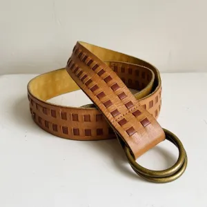Tan Two-Tone Adjustable Leather Belt