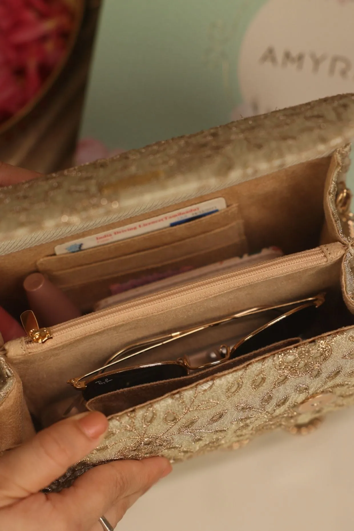 Tarang Flapover Bag - Light Gold