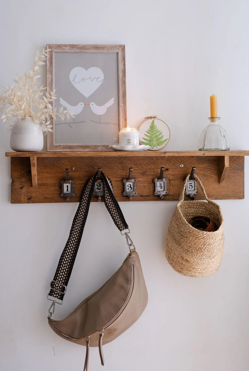 Taupe Leather Large Waist Bag (silver hardware)
