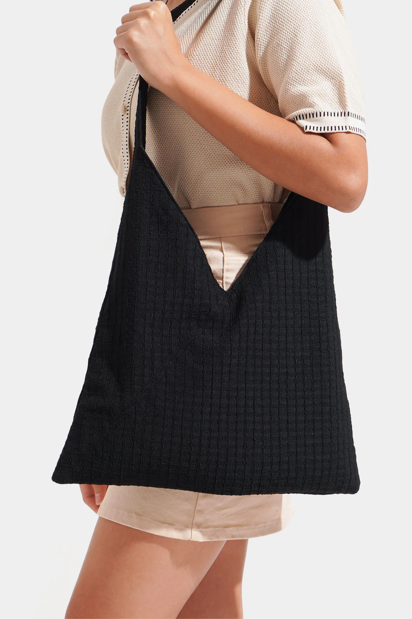 Textured Cut and Sew Tote Bag