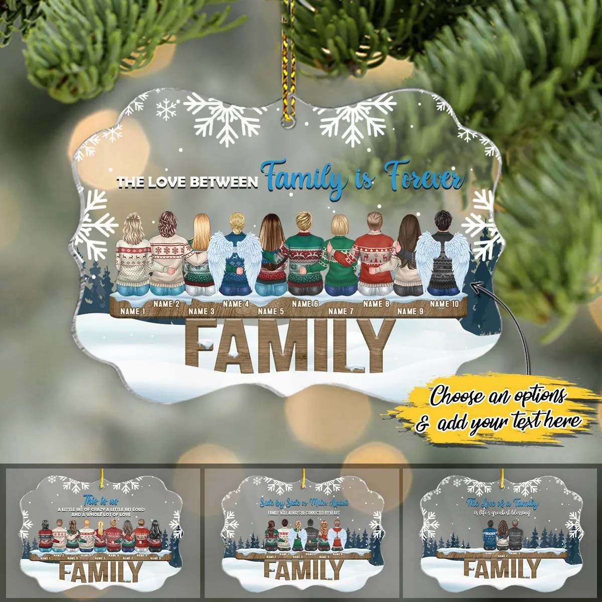 The Love Between Family Is Forever Personalized Custom Name Acrylic Ornaments - Christmas Gift